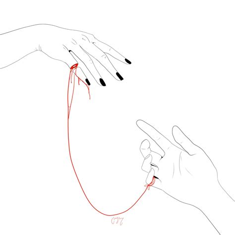 red string tattoo|red string of fate drawing.